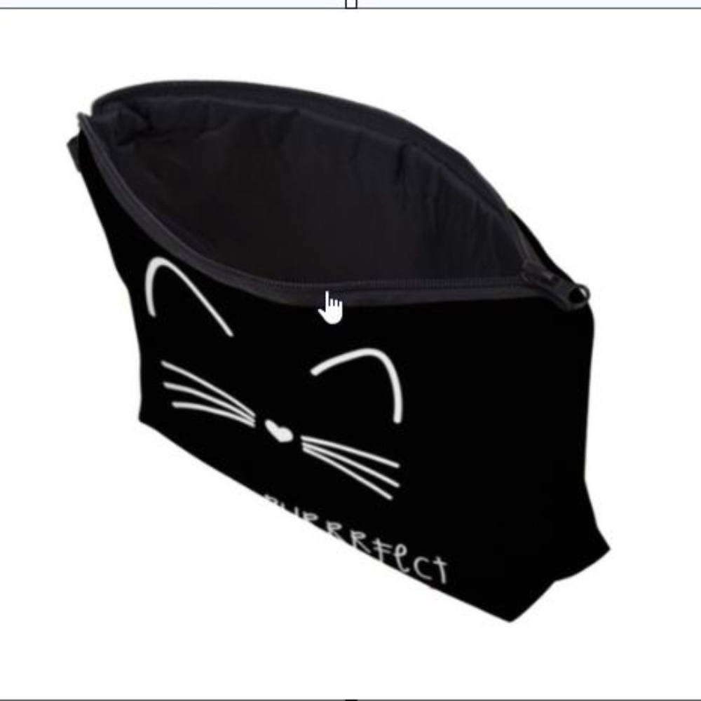LAST ONE!! 🎉HP🎉 Sassy "I'm so Purrrfect" Cosmetic Bag - Picture 2 of 3